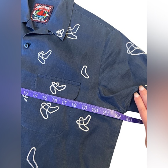Al's Attire Handmade San Francisco Rockabilly 50s Camp Shirt Abstract Embroidery - Picture 9 of 14
